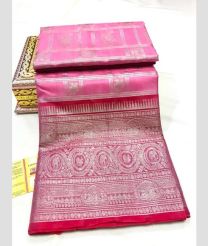 silver and pink colour venkatagiri pattu sarees with All over design