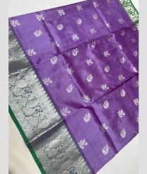 purple colour venkatagiri pattu sarees with All over design