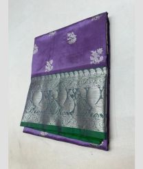 purple and silver colour venkatagiri pattu sarees with All over design