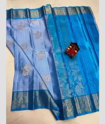blue colour venkatagiri pattu sarees with All over design