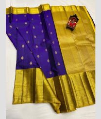 blue and olive green colour venkatagiri pattu sarees with All over design