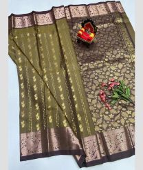 gray colour venkatagiri pattu sarees with All over design