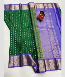 green and blue colour venkatagiri pattu sarees with All over design