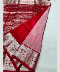 maroon and coral colour venkatagiri pattu sarees with All over design