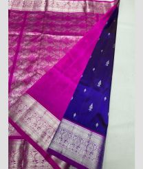 purple and blue colour venkatagiri pattu sarees with All over design