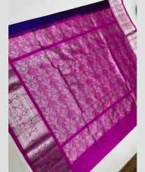 silver and purple colour venkatagiri pattu sarees with All over design