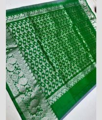 green colour venkatagiri pattu sarees with All over design