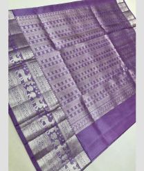 purple and silver colour venkatagiri pattu sarees with All over design
