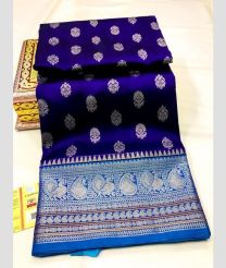 blue colour venkatagiri pattu sarees with All over design