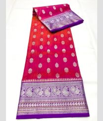 magenta and purple colour venkatagiri pattu sarees with All over design