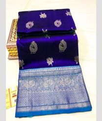 navy blue colour venkatagiri pattu sarees with All over design