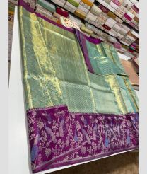 cyan blue colour venkatagiri pattu sarees with All over design