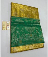 olive and blue colour venkatagiri pattu sarees with All over design