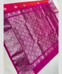 silver and magenta colour venkatagiri pattu sarees with All over Buttas design