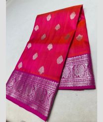 magenta and silver colour venkatagiri pattu sarees with All over Buttas design