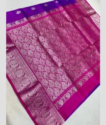 silver and light purple  colour venkatagiri pattu sarees with All over Buttas design