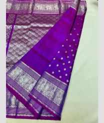 silver purple colour venkatagiri pattu sarees with All over Buttas design
