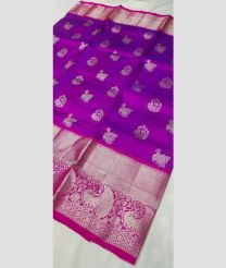 purple colour venkatagiri pattu sarees with All over Buttas design