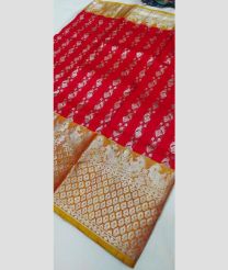 magenta and silver colour venkatagiri pattu sarees with All over Buttas design