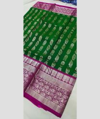 green colour venkatagiri pattu sarees with All over Buttas design