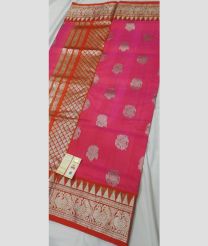 magenta and silver colour venkatagiri pattu sarees with All over Buttas design