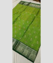 green colour venkatagiri pattu sarees with All over Buttas design