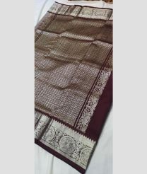 silver and charcoal colour venkatagiri pattu sarees with All over Buttas design