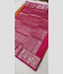 silver and magenta colour venkatagiri pattu sarees with All over Buttas design