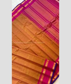 Orange and Pink color gadwal sico handloom saree with Jari Border Design-GAWI0000430