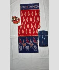 Red and Black color linen sarees with printed design saree -LINS0000568