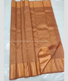 gold colour saree kanchi pattu handloom saree with zari border saree design -KANP0005657
