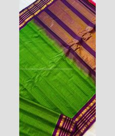 Green and Purple color gadwal sico handloom saree with Jari Border Design-GAWI0000429