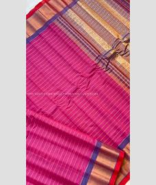 Rani Pink and Purple color gadwal sico handloom saree with Kaddy Border Design-GAWI0000424