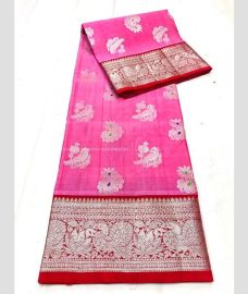 Rose Pink and Red color venkatagiri pattu sarees with all over buttas design -VAGP0001227