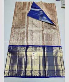 Cream and Dark Blue color kanchi Lehengas with Jari Border Design-KAPL0000076