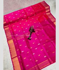 Pink and Magenta color uppada pattu handloom saree with All over Buttas Design-UPDP0014181