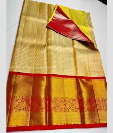 Cream and Red color kanchi Lehengas with Jari Border Design-KAPL0000068
