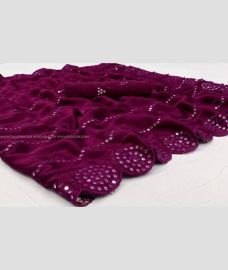 Magenta color Chiffon sarees with All over Embroidary Design-CHIF0000563