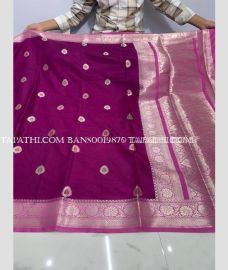 Magenta and Pink banarasi sarees with All over Meenakari design - BANS0019875