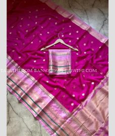 Deep Pink and Rose Pink banarasi sarees with All over Buttas design - BANS0019924