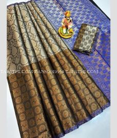 silver and coffee colour banarasi sarees with All over design - BANS0019954