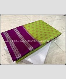 Parrot Green and Magenta banarasi sarees with All over Buttas design - BANS0019930