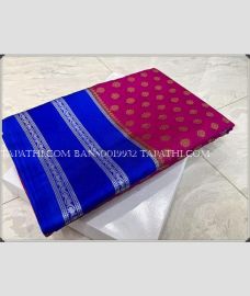 Deep Pink and Royal Blue banarasi sarees with All over Buttas design - BANS0019932