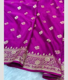 Pink and Cream banarasi sarees with All over Buttas design