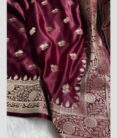 Scarlet and Cream banarasi sarees with All over Buttas design