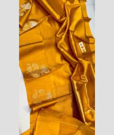 Yellow and Golden banarasi sarees with All over Buttas design