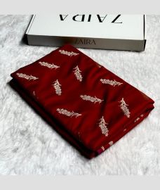 Maroon banarasi sarees with All over Buttas design