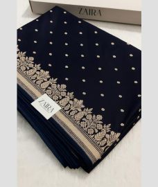 Charcoal Black and Cream banarasi sarees with All over Buttas design