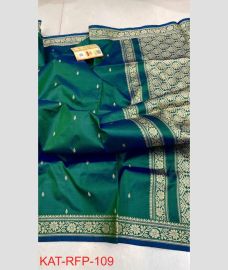 blue colour banarasi sarees with All over Buttas design