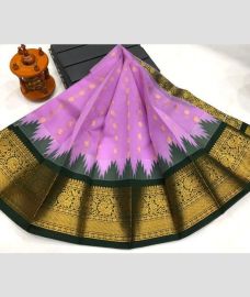 purple colour chenderi silk sarees with Kuppadam Border design